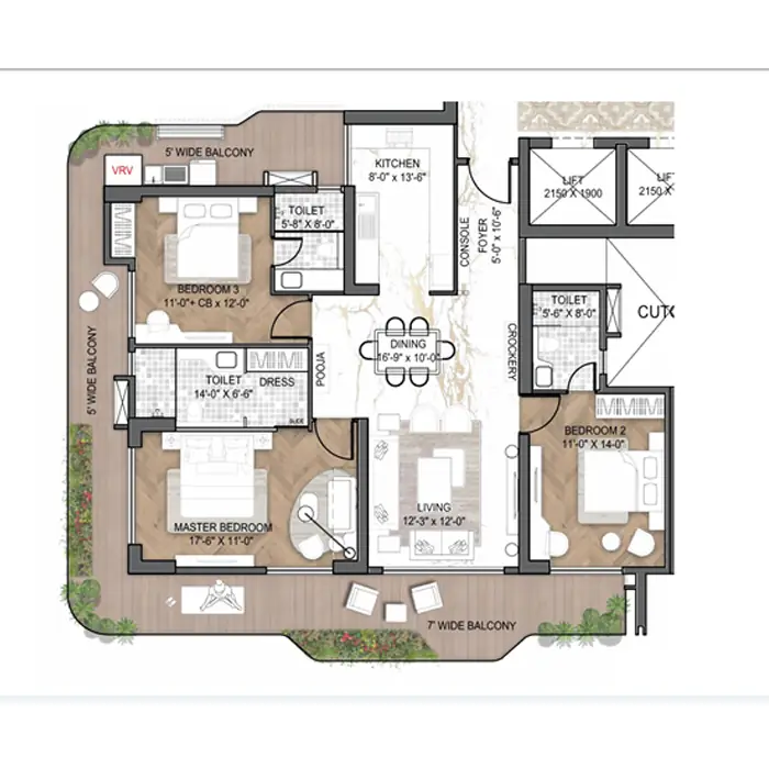 MUREC OYSTER WALK Penthouse Floor Plan