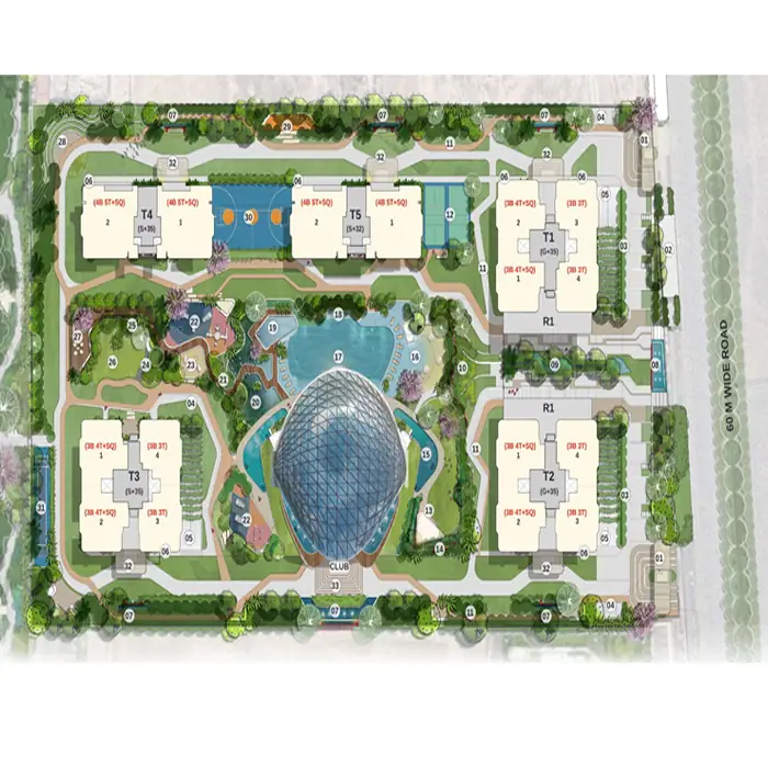MUREC OYSTER WALK 3/4 BHK Floor Plan